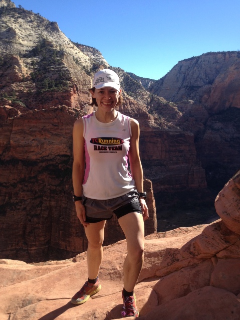 Sports casual at the top of Angel's Landing in Utah
