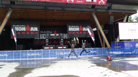 Lots of pre-race adrenalin at the Whistler Olympic Plaza
